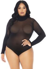 Body grande taille opaque col montant
