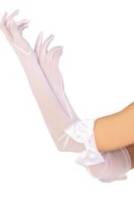 Gants opera résille transparents ornés de nœuds satin