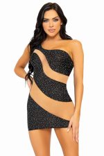 Chemise lingerie glam à strass