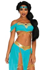 Costume princesse oasis 4 pièces bleu doré