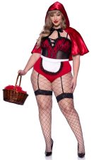 Costume Miss rouge coquine grande taille 3 pièces