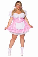 Robe sexy rose vichy grande taille