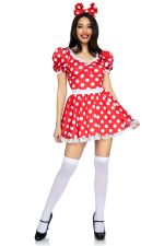 Robe mini pois rouge et blanc