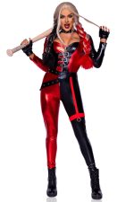 Costume catsuit bicolore rouge et noir