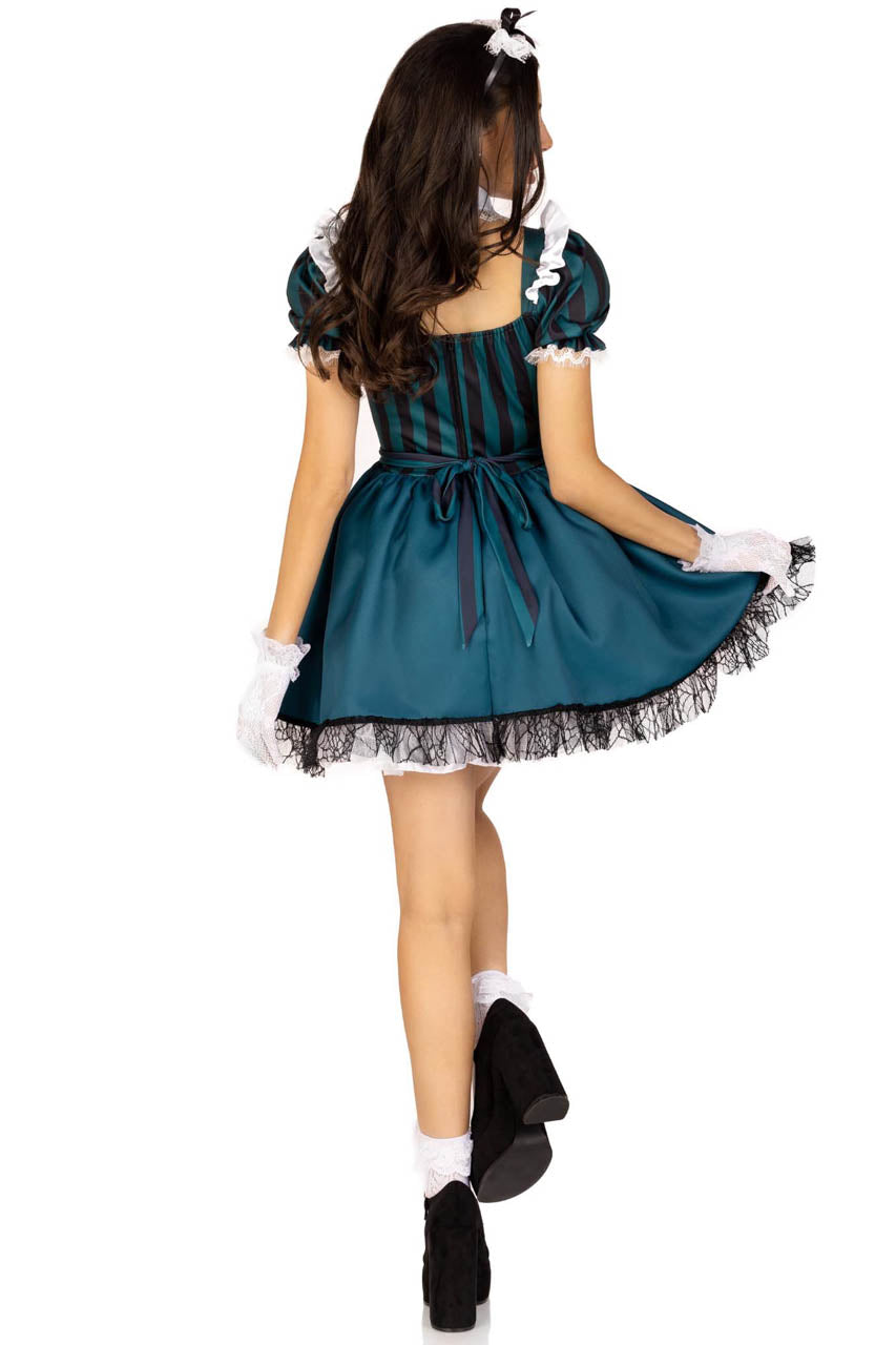 Costume soubrette hantée noire et turquoise – Image 3