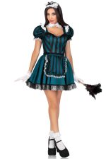 Costume soubrette hantée noire et turquoise