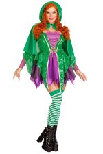 Costume sorcière sexy verte et violette