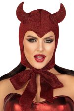 Bonnette diable sexy rouge à cornes