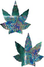 Cache-tétons holographiques serpent doré