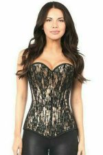 Corset zippé dentelle beige