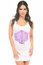 Ceinture corset en dentelle violette