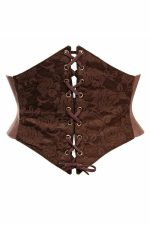 Ceinture corset en dentelle marron foncé