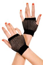 Gants résille épais à losanges, doigts ouverts