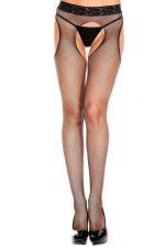 Collants résille style porte-jarretelles sans coutures