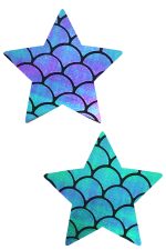 Pasties sirène étoiles irisées