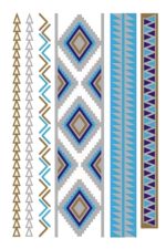 Tatouages temporaires turquoise et or