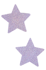 Lavande paillettes étoiles cache-tétons adhésifs