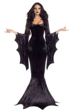 Robe vampire sexy en velours noir