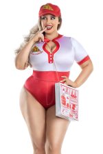 Costume livreuse de pizza grande taille