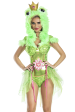 Costume grenouille sexy à capuche couronne
