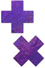 Cache-tétons paillettes violet élégants