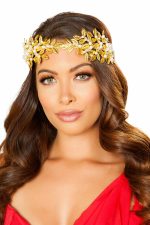 Serre-tête déesse en feuilles dorées