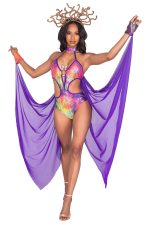 Costume envoûtant Méduse imprimé serpent