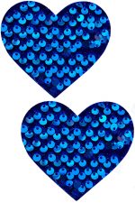 Cache-tétons velours bleu royal à sequins