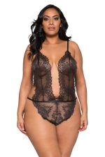 Body dentelle grande taille plongeant