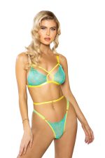 Ensemble lingerie néon à brides ajustables