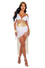 Costume déesse playboy blanc et or