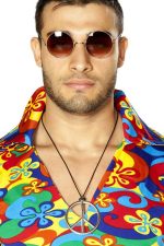 Collier signe de paix hippy à longue chaîne