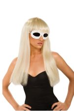 Perruque lisse blonde Lady Gaga