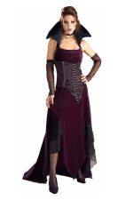 Costume reine vampire en velours violet