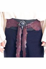 Ceinture pirate en suédine avec boucle crâne