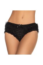 Short bouffant noir à volants sexy