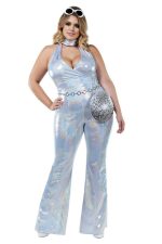 Costume disco sexy grande taille Honey argenté