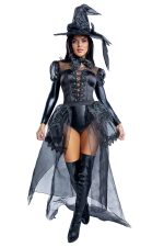 Sorcière maléfique noire avec tutu et chapeau