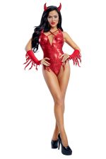 Costume diablesse Hot as Hades rouge holographique