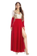 Costume reine classique en velours rouge