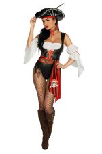 Costume pirate simili cuir femme