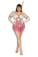 Costume charleston sexy grande taille rose