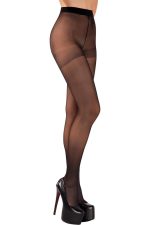 Collants transparents noirs en nylon et spandex