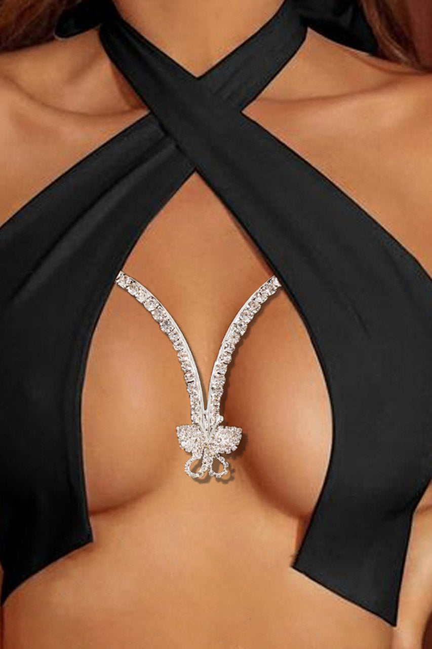 Bijou corps overbust papillon