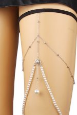 Jarretière chaîne et perles