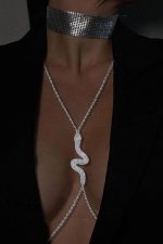 Chaîne de corps serpent en argent