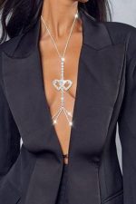 Bijou corps double cœur métallique