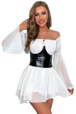 Serre-taille corset vinyle noir
