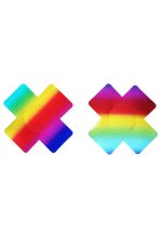 Pasties X arc-en-ciel rayés