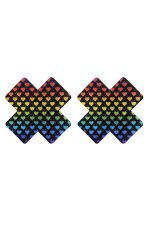 Cache-tetons X cœurs arc-en-ciel